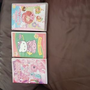 Strawberry 🍓 🍰,  my little pony and Hello kitty dvd's